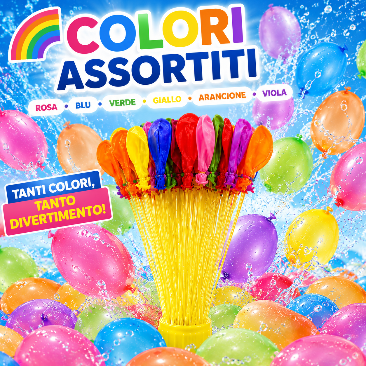 444 Palloncini d’Acqua Autoriempienti Colori Misti – Set con Riempimento Rapido Automatico, Palloncini per Giochi d’Acqua Estivi, Feste in Giardino, Piscina, Compleanni e Bambini