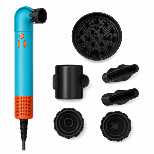 Asciugacapelli con Accessori Intercambiabili, Super Hairdryer Multifunzione per Asciugatura e Styling, Diffusore e Bocchette, Comandi Integrati, Phon con Cavo per Uso Quotidiano a Casa