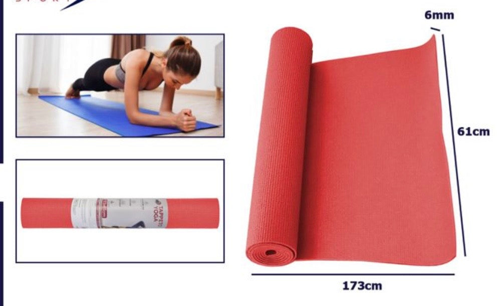 Tappetino Yoga Antiscivolo 6 mm — Comfort e Stabilità | 173×61 cm | Multi-colore