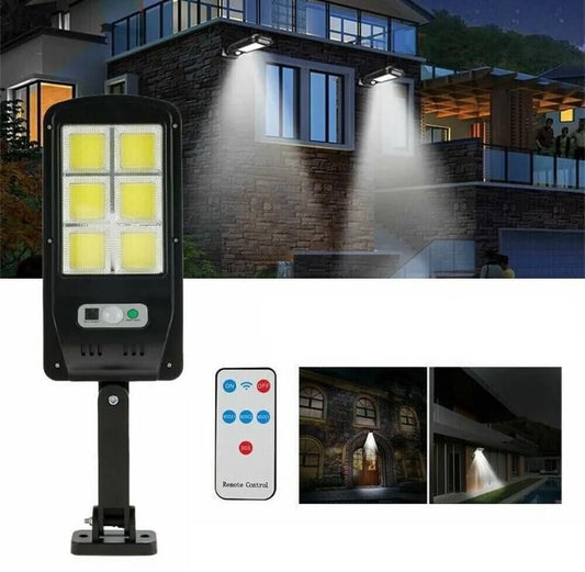 Lampada LED Solare da Esterno con Sensore di Movimento e Telecomando – Illuminazione Potente per Giardino, Cortile e Garage