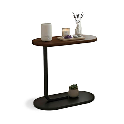 Tavolino Laterale Moderno in Legno e Metallo – Tavolino da Divano Salvaspazio, Comodino Minimal per Soggiorno e Camera