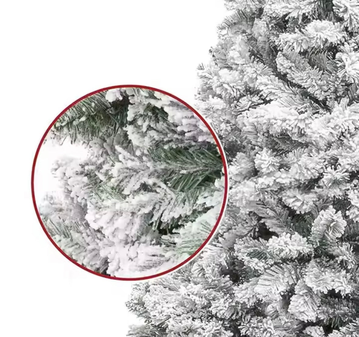 Albero di Natale Innevato Artificiale – Abete Floccato Effetto Neve Vero (120 cm) con Base Robusta