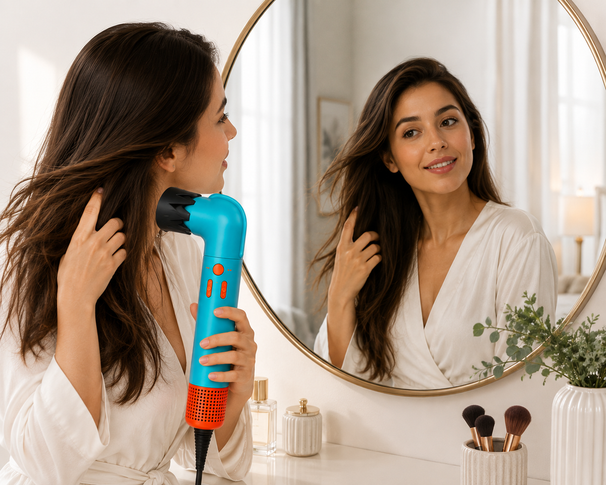 Asciugacapelli con Accessori Intercambiabili, Super Hairdryer Multifunzione per Asciugatura e Styling, Diffusore e Bocchette, Comandi Integrati, Phon con Cavo per Uso Quotidiano a Casa