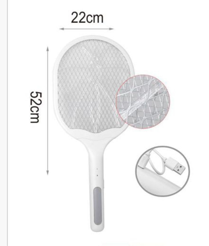 Rechargeable Electric Mosquito Swatter – 3000V Handheld Fly Zapper Racket with USB Charging Base, Safe Triple-Layer Mesh, for Indoor & Outdoor Insect Control