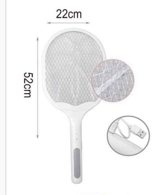 Rechargeable Electric Mosquito Swatter – 3000V Handheld Fly Zapper Racket with USB Charging Base, Safe Triple-Layer Mesh, for Indoor & Outdoor Insect Control - BDIT ACCESSORI