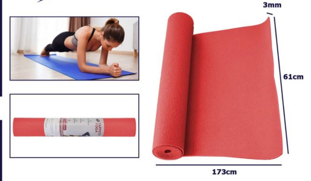 Tappetino Yoga e Fitness Antiscivolo (3mm) - Perfetto per Allenamento a Casa