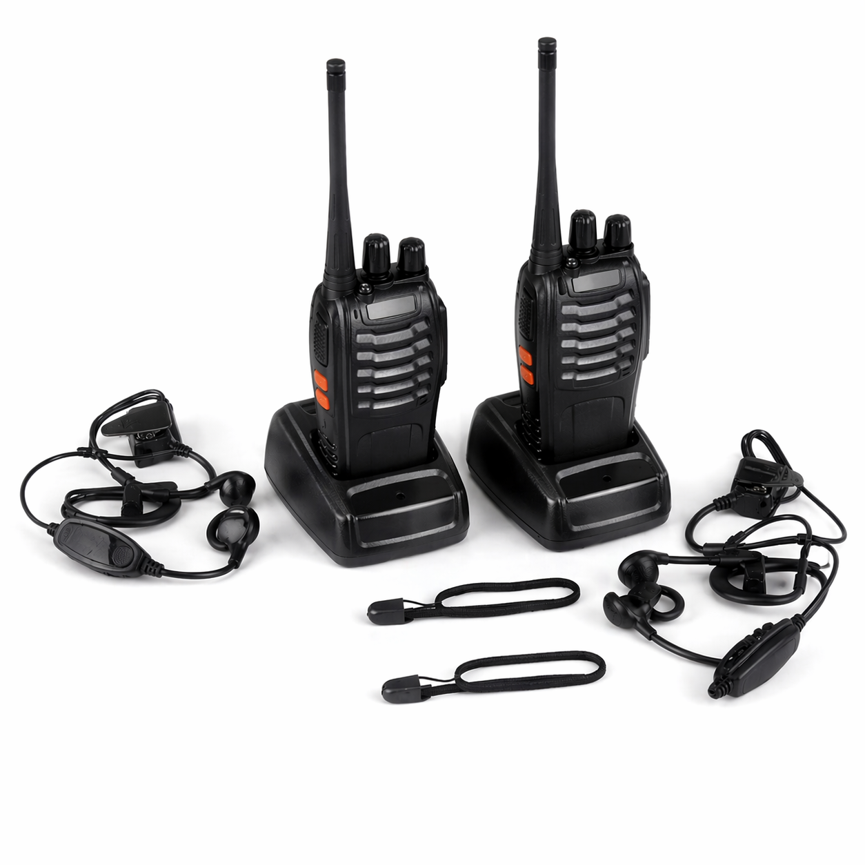 Walkie Talkie Professionali 2 Pezzi Bdit Accessori con Auricolari, Base di Ricarica, Lungo Raggio, Radio Ricetrasmittente Portatile per Sicurezza, Magazzino, Cantiere, Hotel