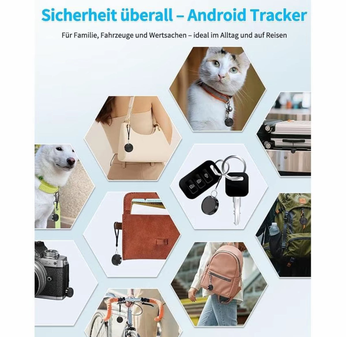 OTAG Dispositivo Anti-Smarrimento – Compatibile con Android Find My Device, Ideale per Chiavi, Zaini, Animali e Altri Oggetti - F8A
