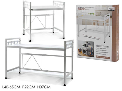 Scaffale Cucina e Bagno Salvaspazio – Mensola Estensibile con Ganci Elodie Black White ￼