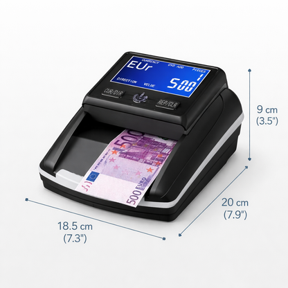 Rilevatore Banconote False Euro, Controllo UV MG IR, Display Digitale, Verifica Rapida Valore, Macchina Compatta per Negozi, Ufficio, Cassa