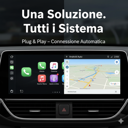 Adattatore Wireless per CarPlay e Android Auto, Convertitore Senza Fili Plug & Play, Dongle USB per Auto con CarPlay Cablato, Connessione Automatica Bluetooth WiFi, Compatibile iOS e Android
