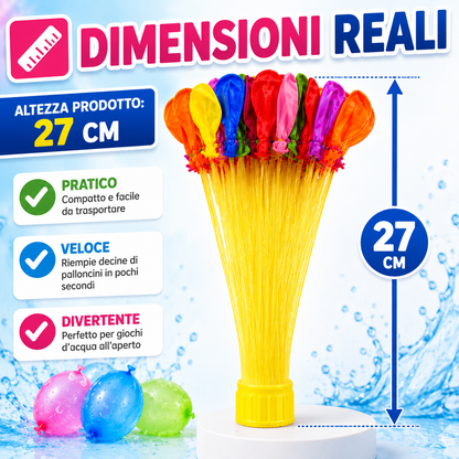 444 Palloncini d’Acqua Autoriempienti Colori Misti – Set con Riempimento Rapido Automatico, Palloncini per Giochi d’Acqua Estivi, Feste in Giardino, Piscina, Compleanni e Bambini