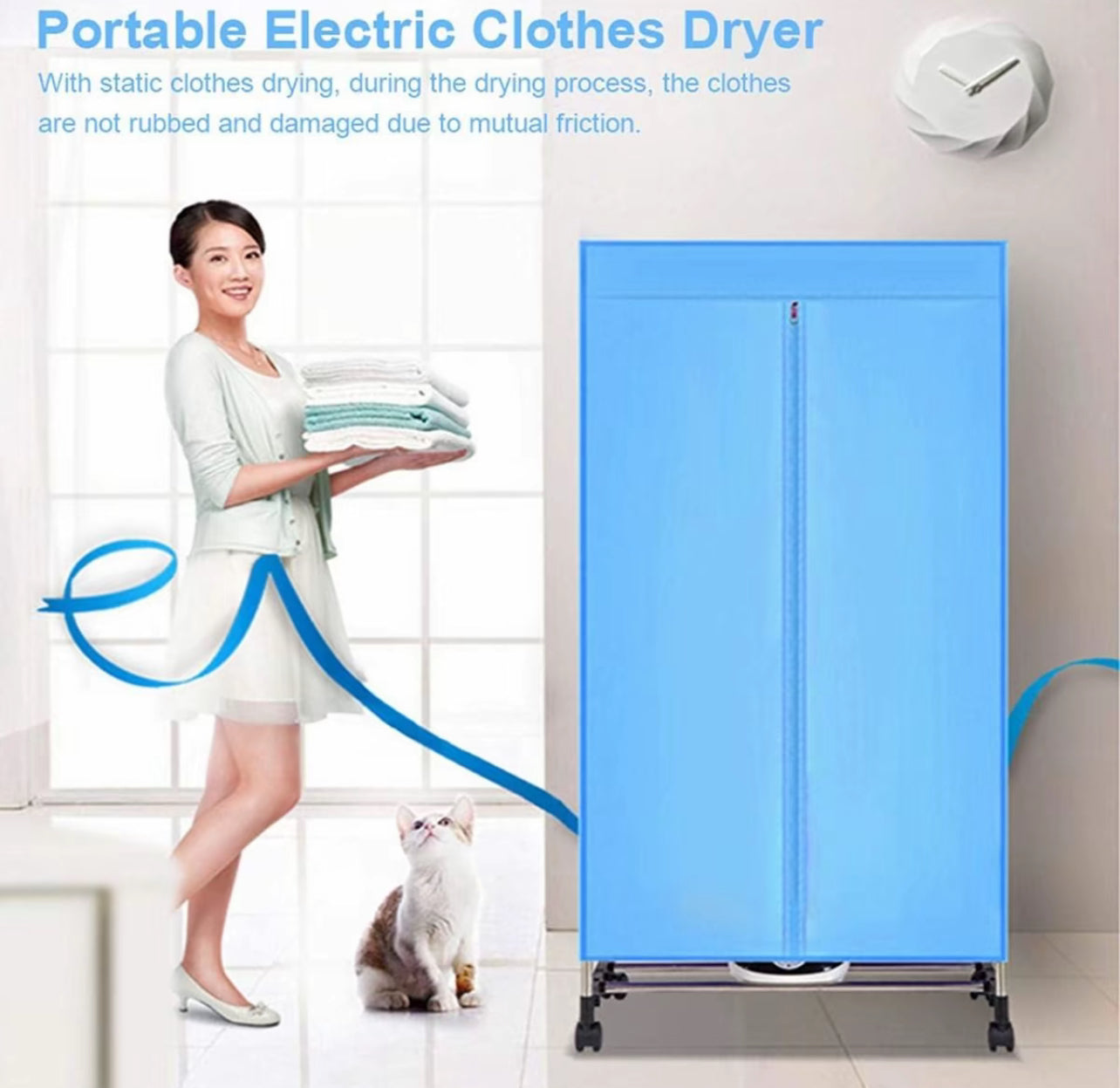 Armadio Stendino Elettrico Asciugabiancheria Portatile – Asciuga, Protegge e Organizza i Tuoi Vestiti in Poco Spazio!