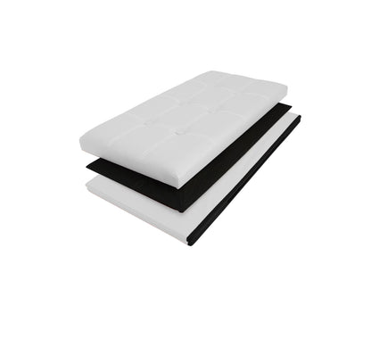 Leather Padded Trunk Bench Pouf with Quilted Button Design – Multi-Functional Storage Ottoman Bag – Available in Various Colours - BDIT ACCESSORI