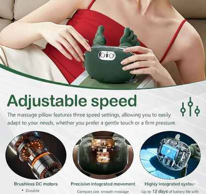 Bdit accessori Electric Neck Massager Deep Kneading Integrated Heating Shiatsu Neck Shoulder Massage USB Rechargeable Portable for Home Office