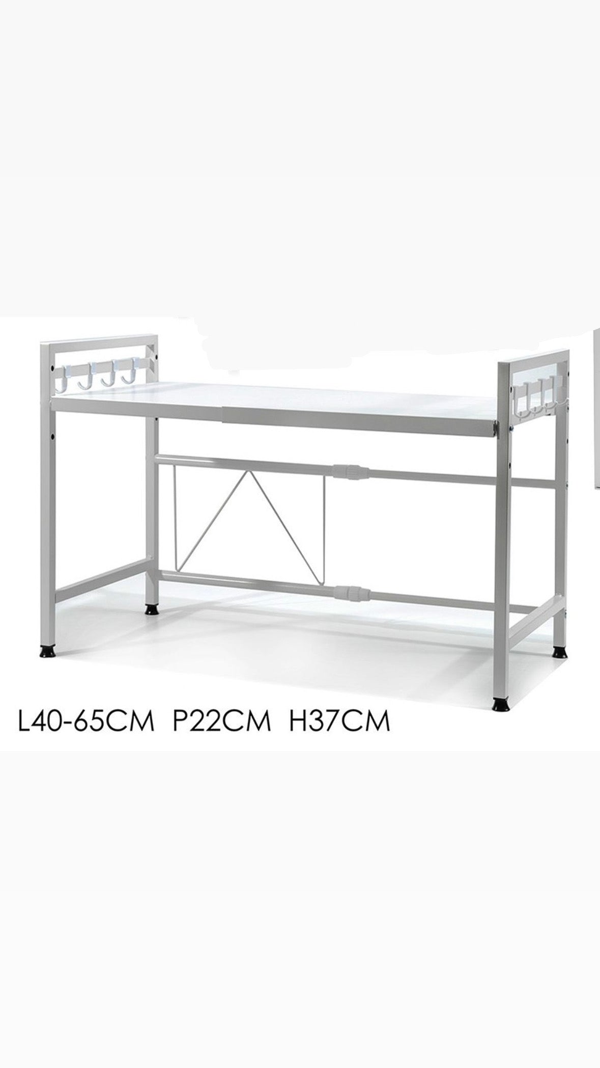 Scaffale Cucina e Bagno Salvaspazio – Mensola Estensibile con Ganci Elodie Black White ￼