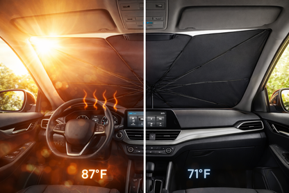 Folding Car Sun Umbrella – Dashboard Protector, UV Rays Screen Cover, Anti-Heat, Universal Windshield Sunshade for Cars, SUVs & Trucks