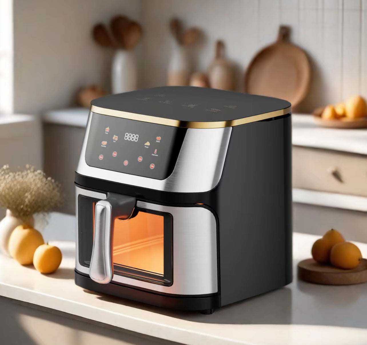 Friggitrice ad Aria Smart con Display LED e Finestra Panoramica 15L