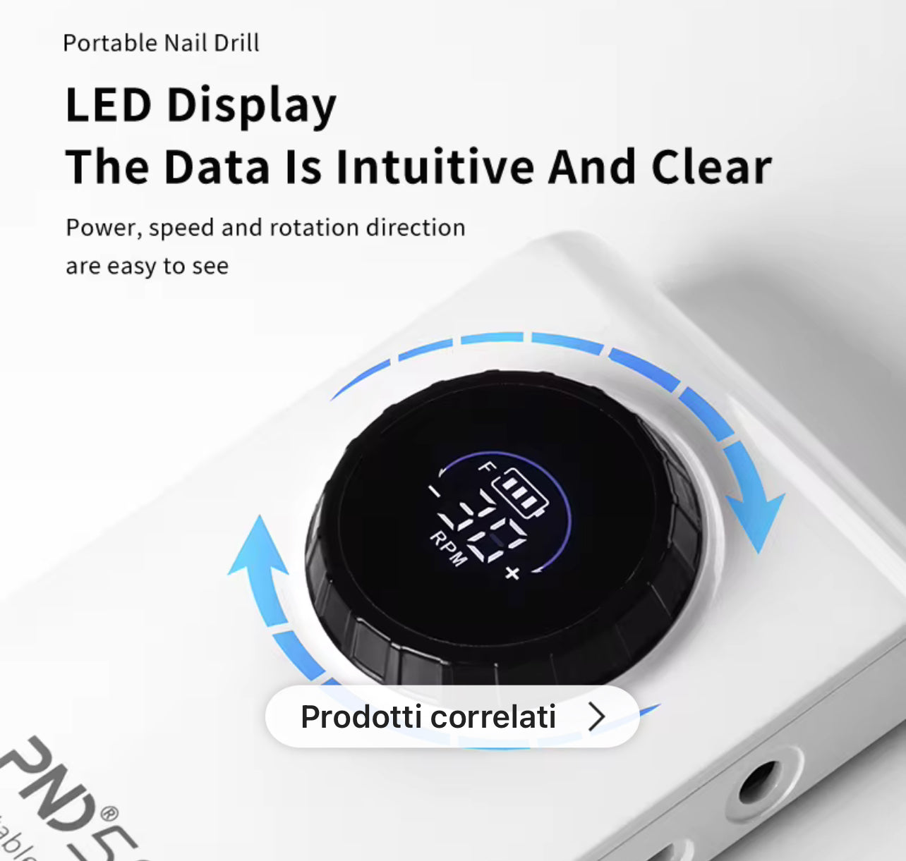 Fresa per Unghie Professionale PND560 Cordless | 30.000 RPM | 18W