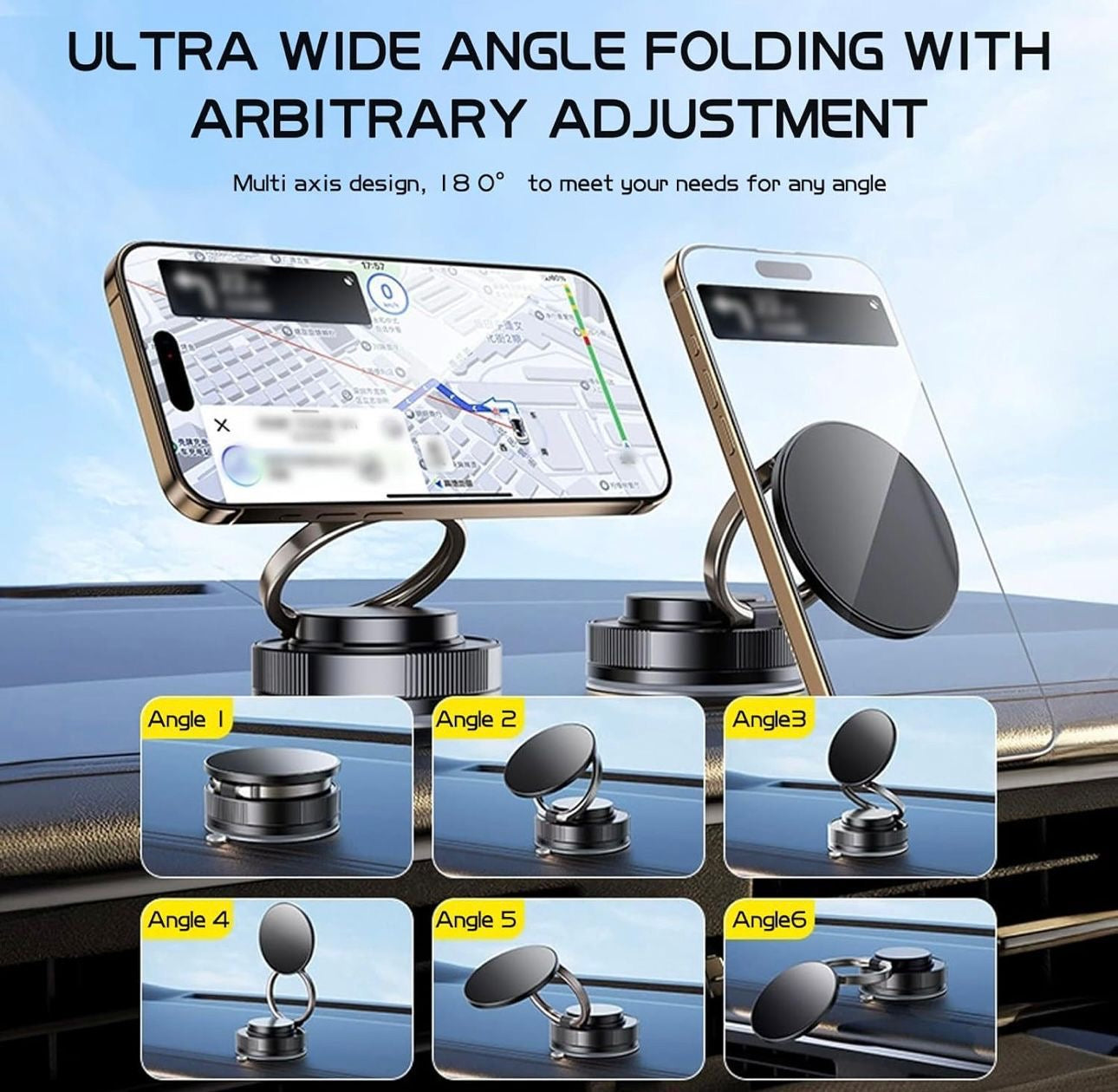 Supporto Magnetico Smartphone per Auto – Regolabile a 360° e Ultra Stabile