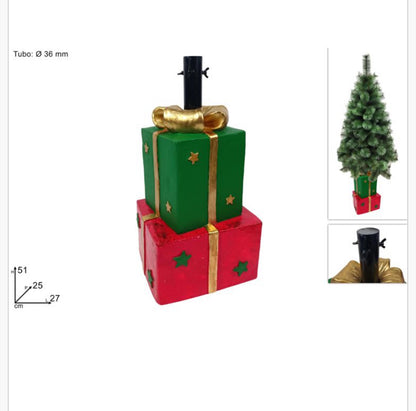 Base Ceppo per Albero di Natale – Supporto Decorativo in Finto Legno