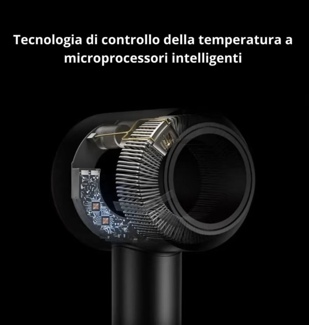 Bdit accessori Asciugacapelli Professionale con 5 Accessori e 4 Modalità di Temperatura controllo intelligente del calore per la brillantezza,Asciugatura rapida, Progettato per un effetto equilibrato, Styling liscio e controllato