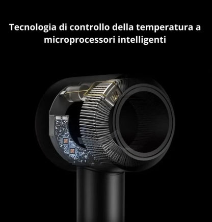 Bdit accessori Asciugacapelli Professionale con 5 Accessori e 4 Modalità di Temperatura controllo intelligente del calore per la brillantezza,Asciugatura rapida, Progettato per un effetto equilibrato, Styling liscio e controllato