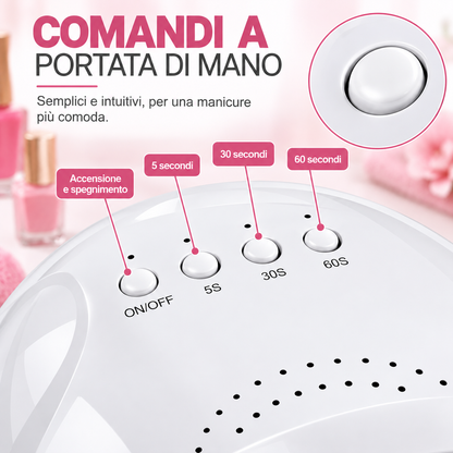 BDIT Accessori Lampada UV LED per Unghie, Lampada per Manicure e Nail Art con Comandi Superiori, Ampia Apertura per la Mano, Luce UV/LED, per Gel Unghie e Manicure a Casa, Bianca