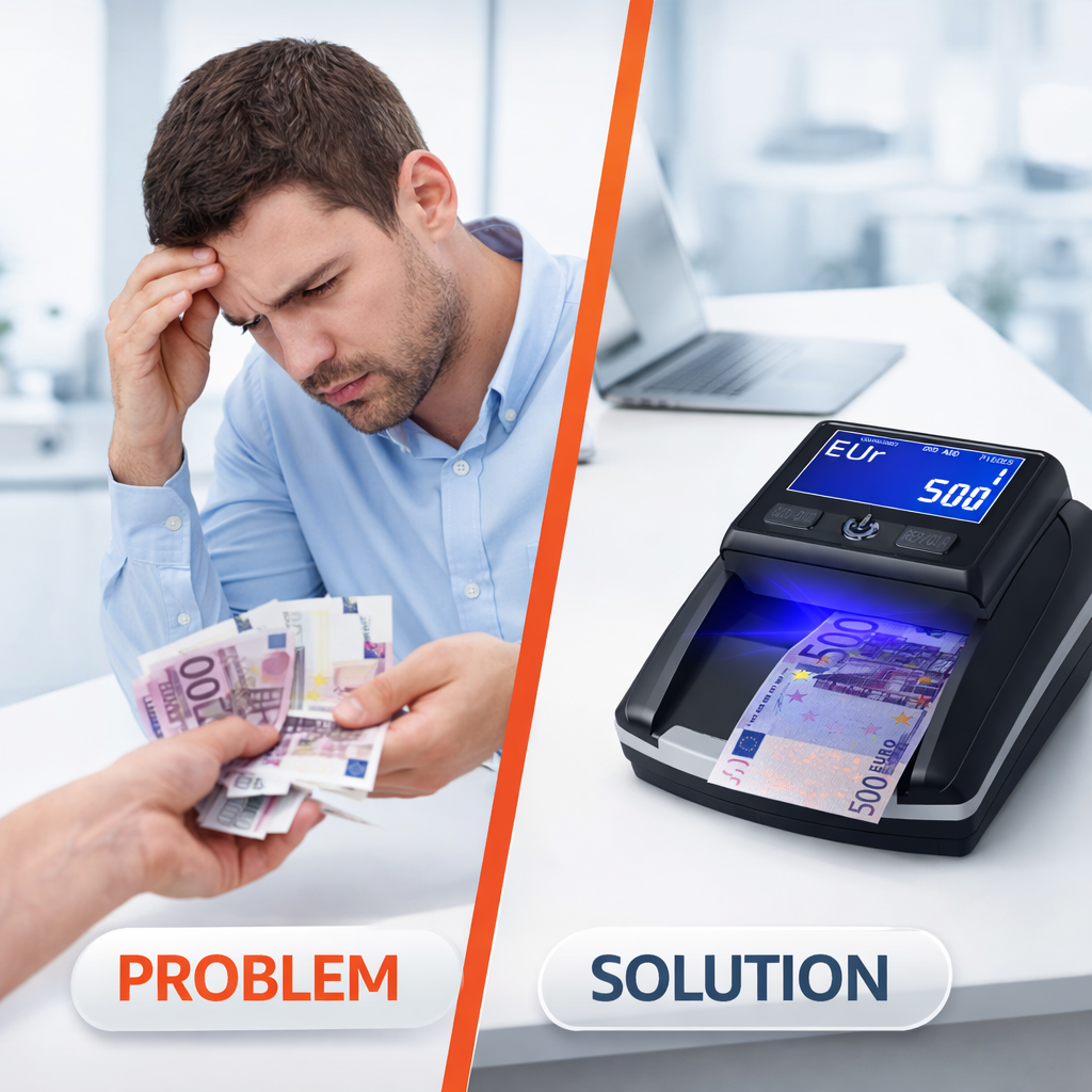Rilevatore Banconote False Euro, Controllo UV MG IR, Display Digitale, Verifica Rapida Valore, Macchina Compatta per Negozi, Ufficio, Cassa
