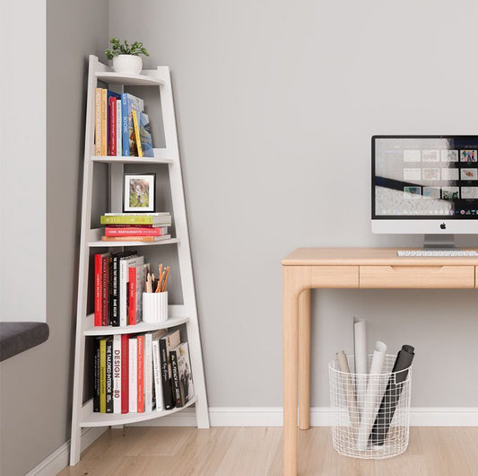 Scaffale Angolare a Scala a 5 Ripiani – Design Moderno e Salvaspazio