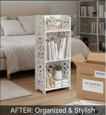 Charming White Carved Decorative 3-Tier Shelf