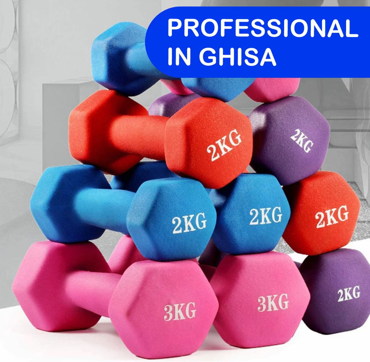 Manubrio Fitness – Pesi Esagonali in Vinile Antiscivolo per Allenamento Forza, Palestra e Casa