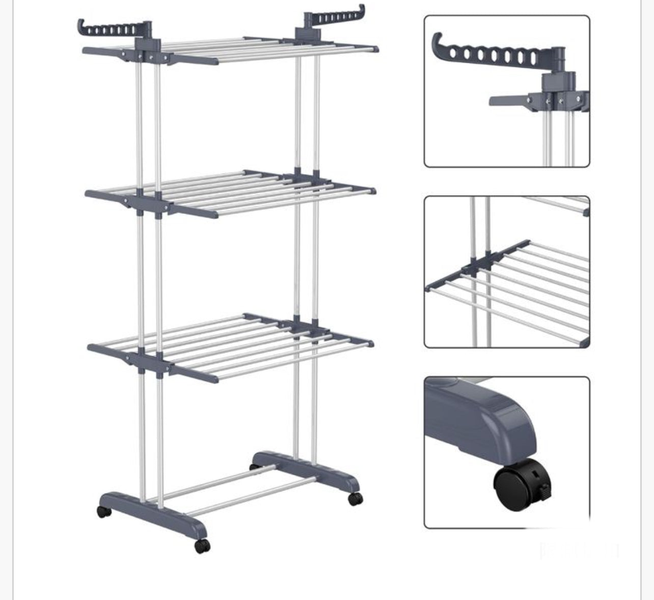 🧺 STENDIBIANCHERIA VERTICALE A TORRE SALVASPAZIO 3 LIVELLI con Ruote - Max Capienza in Minimo Ingombro!