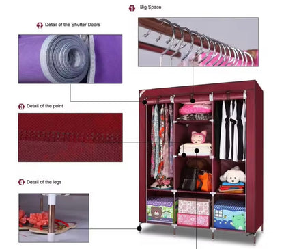 Guardaroba Portatile in Tessuto Salvaspazio - Soluzione di Stoccaggio 60x45x150 cm