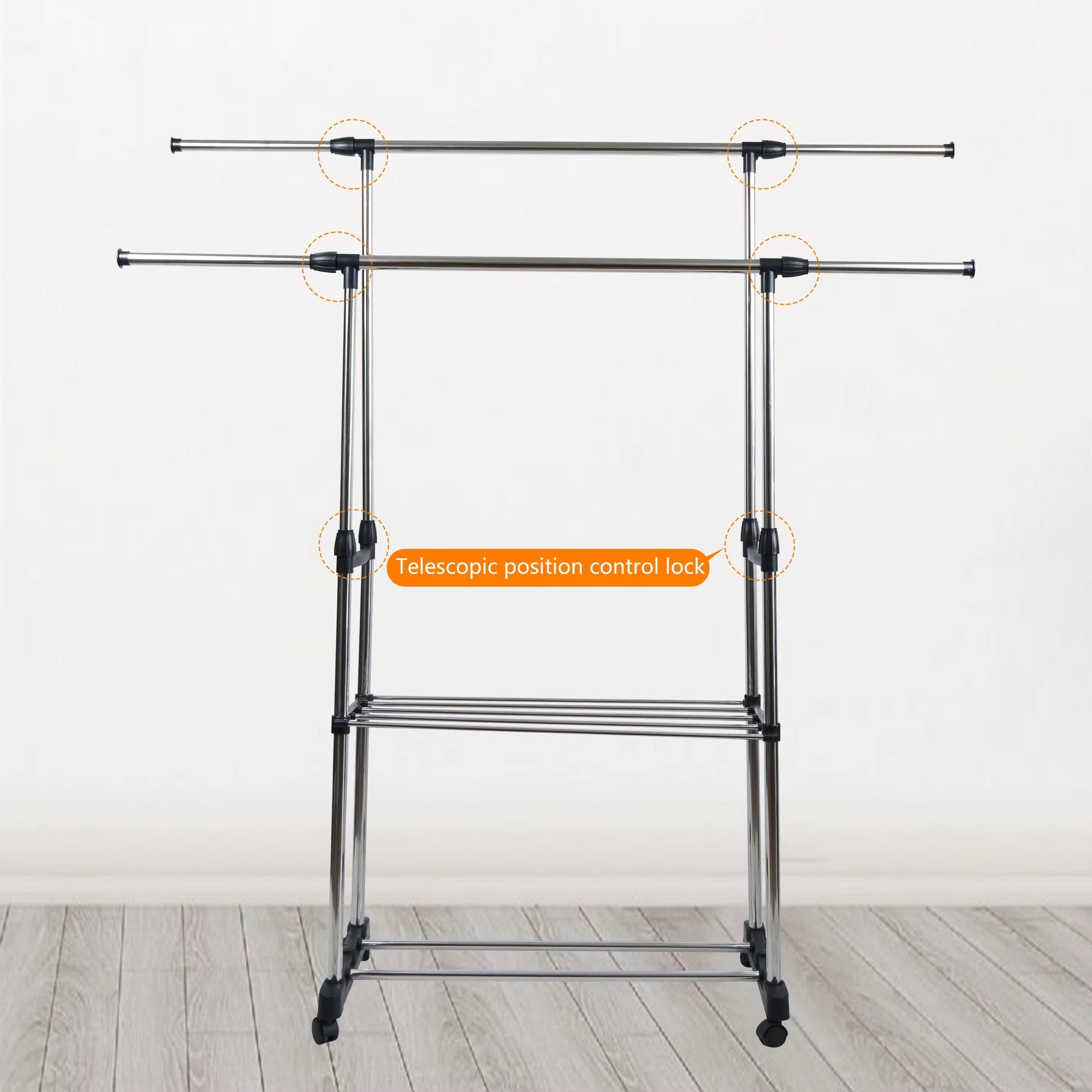 Appendiabiti regolabile in altezza e larghezza, ideale per organizzare vestiti, giacche e accessori in casa. - BDIT ACCESSORI