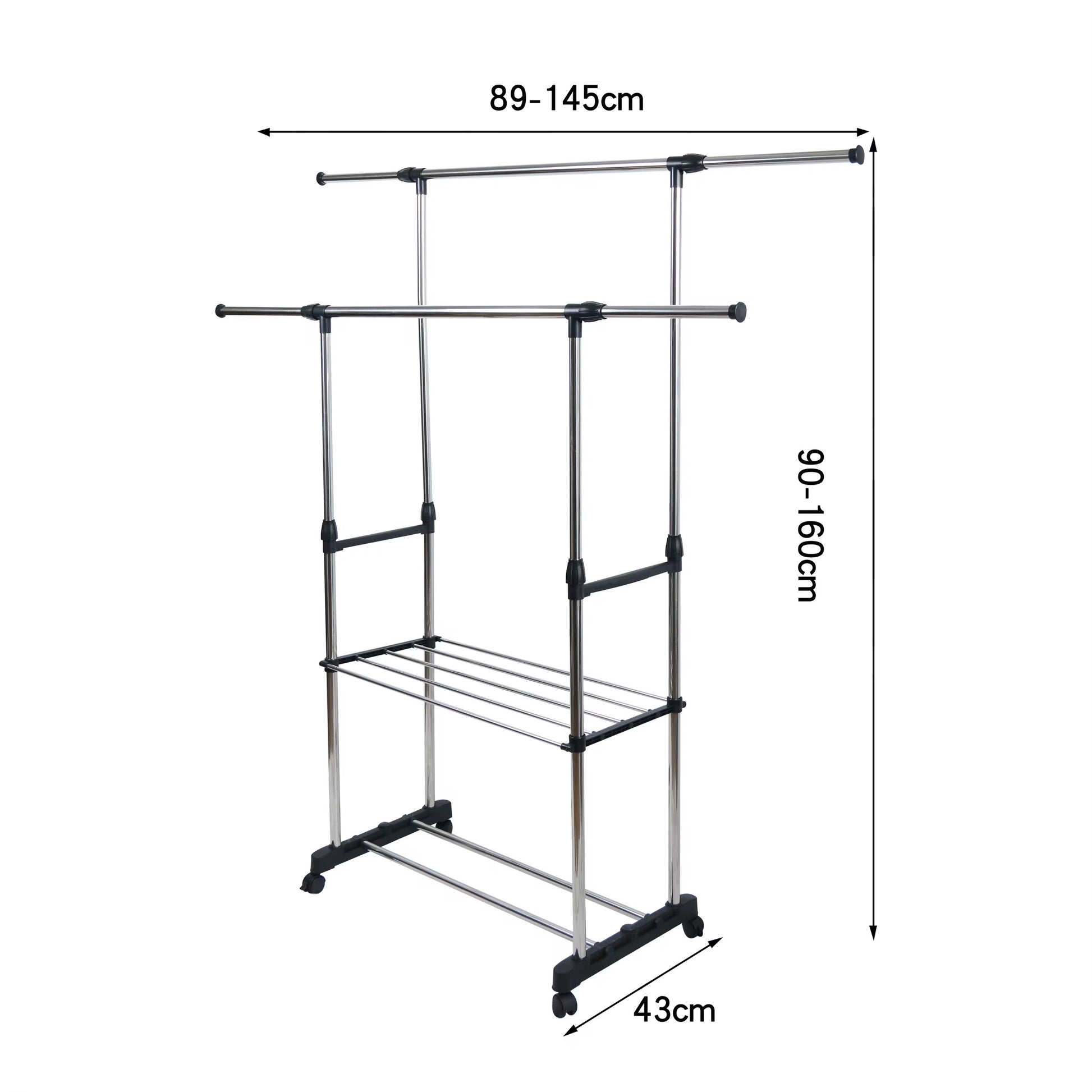 Appendiabiti regolabile in altezza e larghezza, ideale per organizzare vestiti, giacche e accessori in casa. - BDIT ACCESSORI