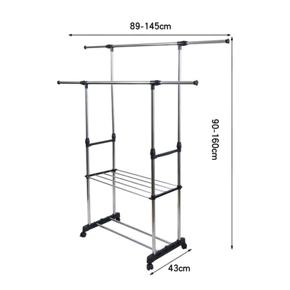 Appendiabiti regolabile in altezza e larghezza, ideale per organizzare vestiti, giacche e accessori in casa. - BDIT ACCESSORI