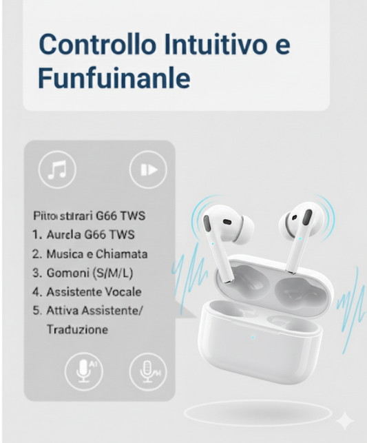 G66 True Wireless Stereo: Libertà e Connessione Senza Confini
Vivi la tua musica.