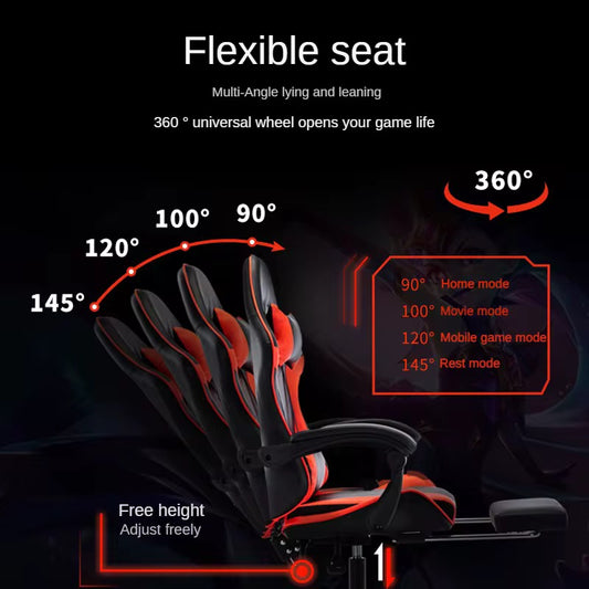 Sedia da Gaming Ergonomica Racing con Poggiapiedi Estraibile e Schienale Reclinabile 150° - Comfort Premium
