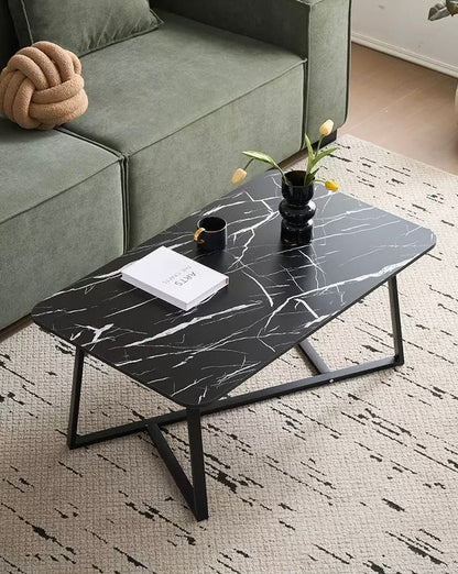 Tavolino da Salotto Minimalista – Effetto Marmo (nero,bianco,marrone)