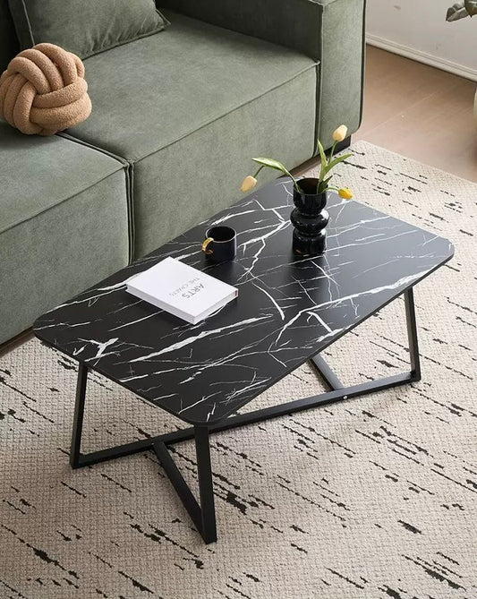 Tavolino da Salotto Minimalista – Effetto Marmo (nero,bianco,marrone)