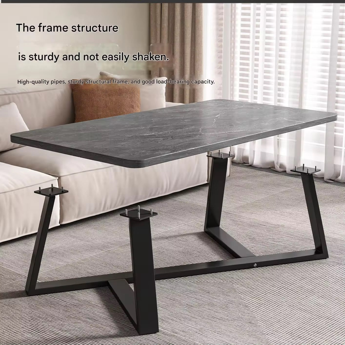 Tavolino da Salotto Minimalista – Effetto Marmo (nero,bianco,marrone)