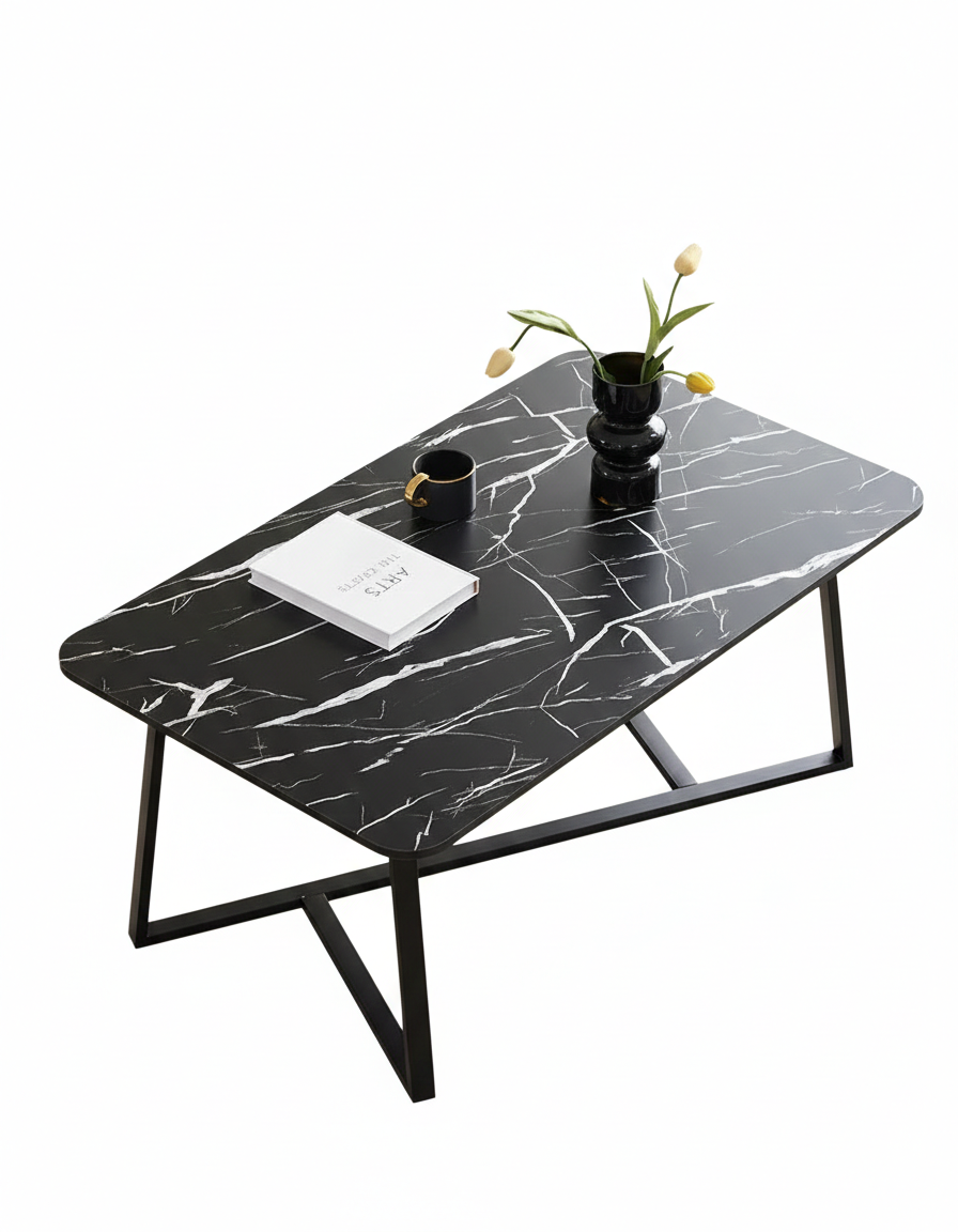 Tavolino da Salotto Minimalista – Effetto Marmo (nero,bianco,marrone)