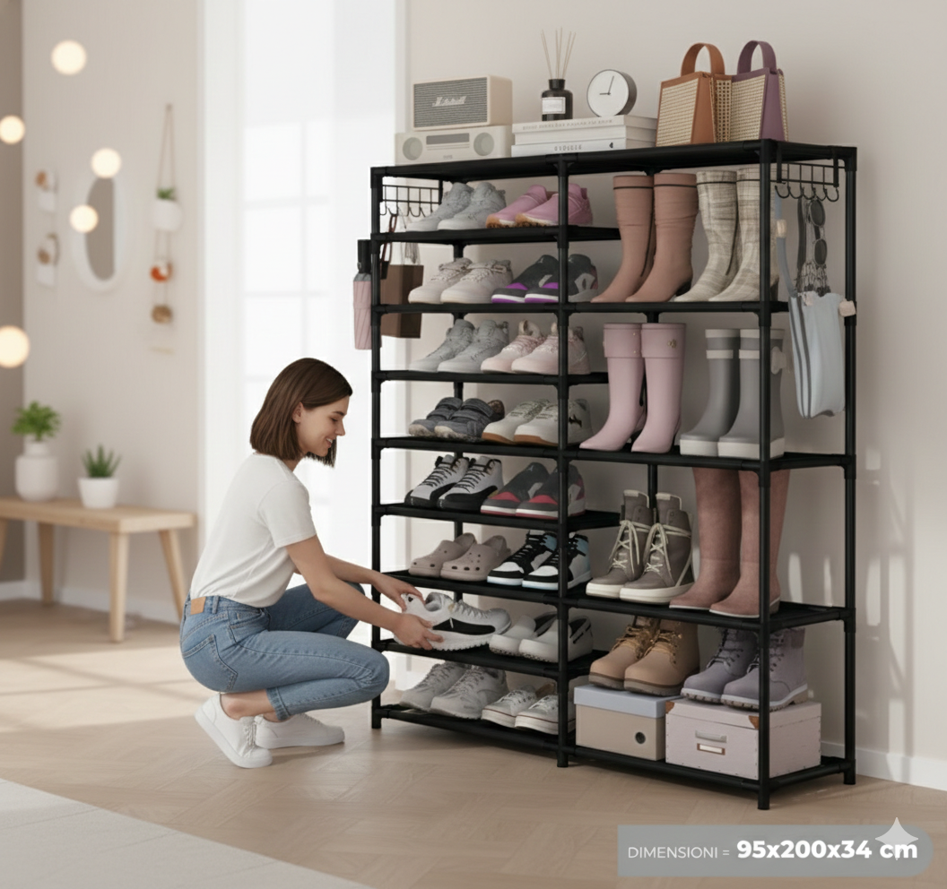 Scarpiera Salvaspazio Extra Large – Organizzazione Perfetta per Scarpe, Stivali e Accessori