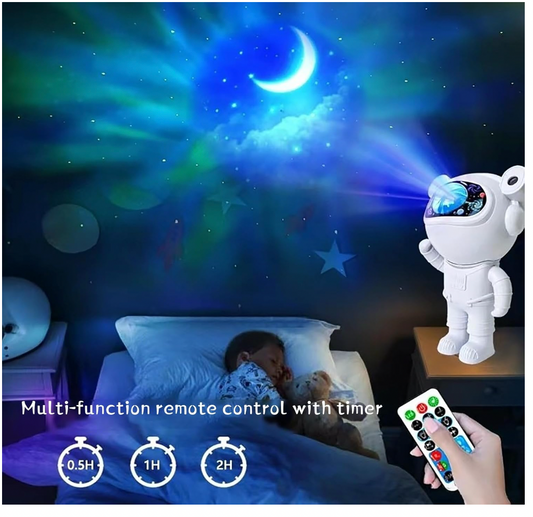 Bdit Accessori Lampada Proiettore Astronauta per Notte Stellata con Funzione Timer e Rotazione 360°