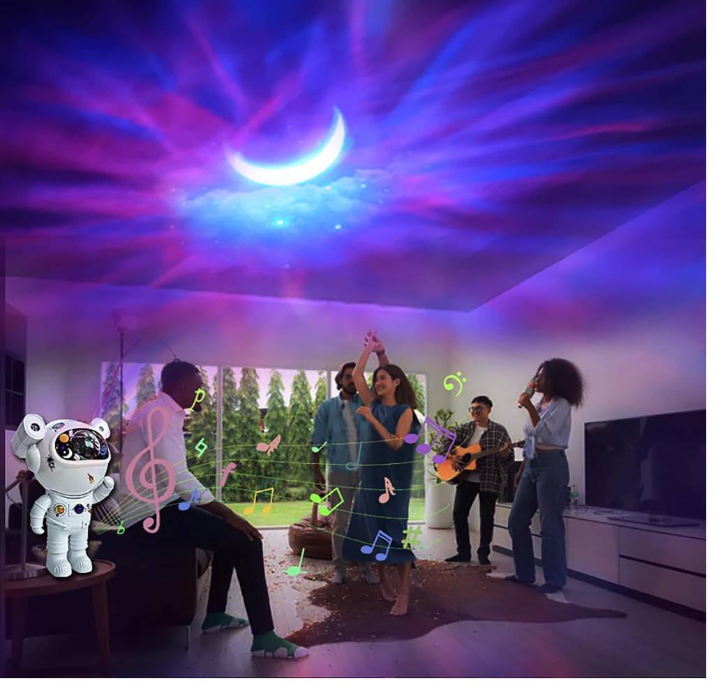 Bdit Accessori Lampada Proiettore Astronauta per Notte Stellata con Funzione Timer e Rotazione 360°