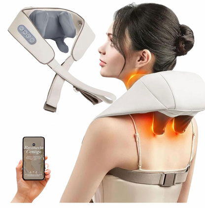 bdit accessori Massaggiatore Cervicale e Schiena Muscolare BodyEase 360, Shiatsu con Calore, 5 Posizioni Regolabili per Rilassamento Profondo