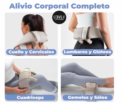 bdit accessori Massaggiatore Cervicale e Schiena Muscolare BodyEase 360, Shiatsu con Calore, 5 Posizioni Regolabili per Rilassamento Profondo