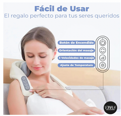 bdit accessori Massaggiatore Cervicale e Schiena Muscolare BodyEase 360, Shiatsu con Calore, 5 Posizioni Regolabili per Rilassamento Profondo