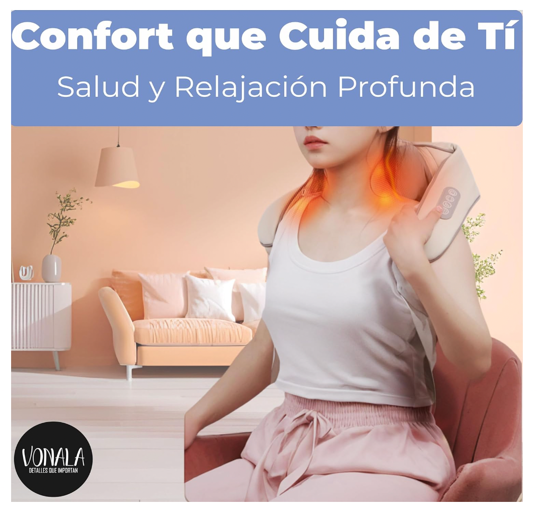 bdit accessori Massaggiatore Cervicale e Schiena Muscolare BodyEase 360, Shiatsu con Calore, 5 Posizioni Regolabili per Rilassamento Profondo